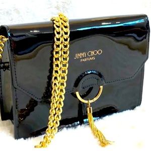 NWOT!!  Jimmy Choo Tassel Clutch Crossbody Shoulder Purse with Gold Chain.